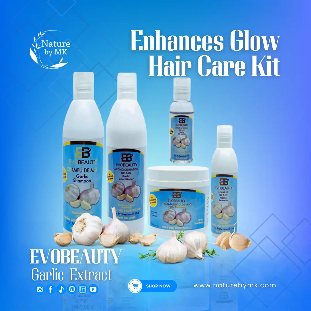 EvoBeauty Garlic Enhances Glow Hair Care Kit NaturebyMK