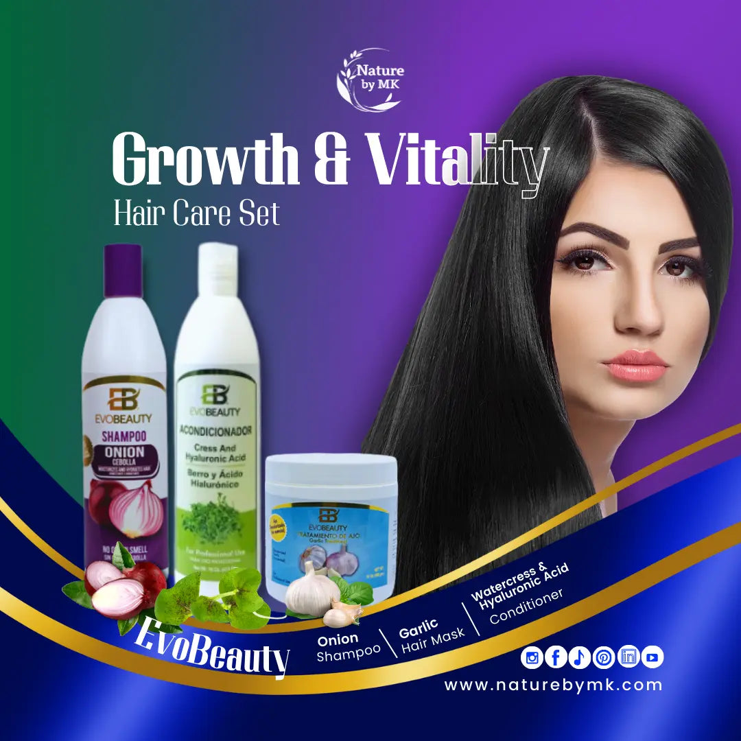 EvoBeauty Growth & Vitality Hair Care Set NaturebyMK