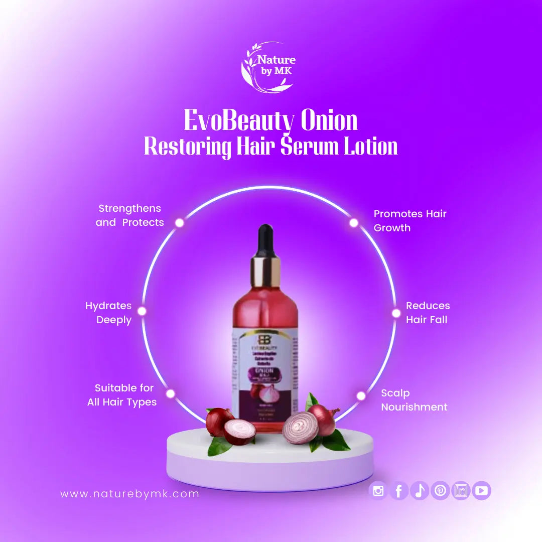 EvoBeauty Onion Restoring Hair Serum Lotion NaturebyMK