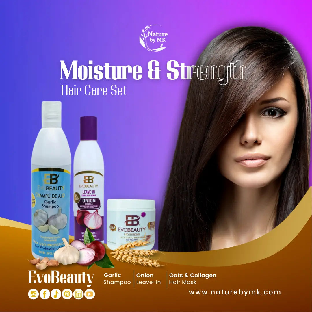 EvoBeauty Moisture & Strength Hair Care Set NaturebyMK