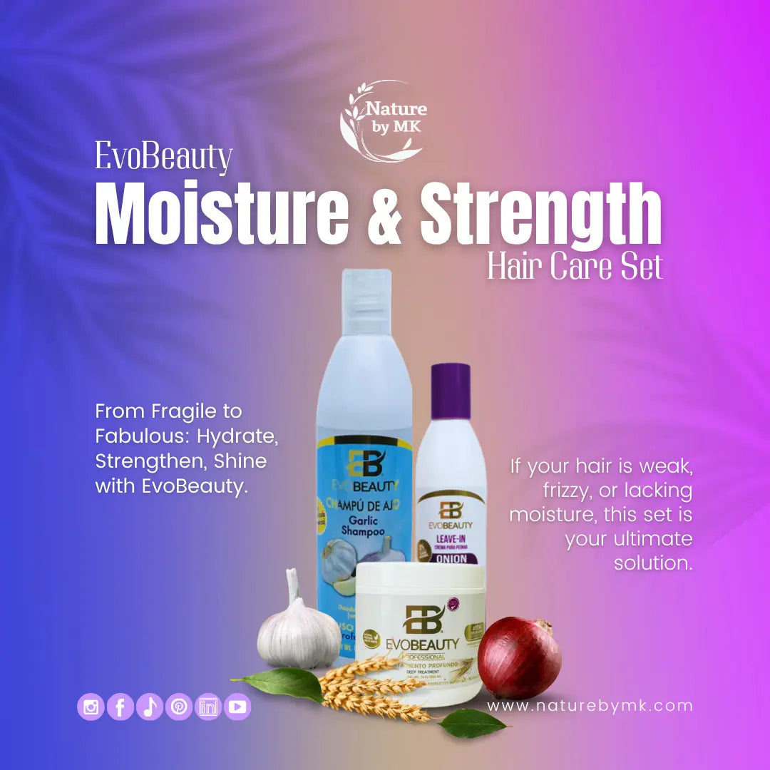 EvoBeauty Moisture & Strength Hair Care Set NaturebyMK