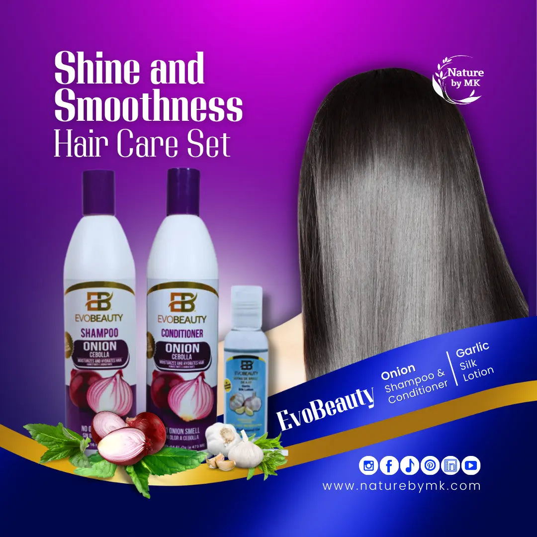 EvoBeauty Shine & Smoothness Hair Care Set NaturebyMK