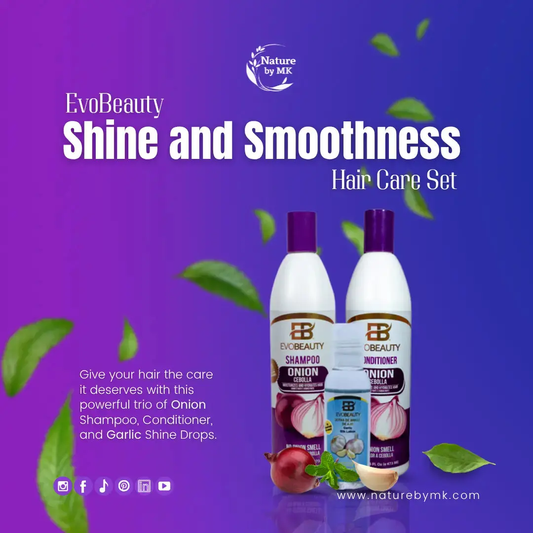 EvoBeauty Shine & Smoothness Hair Care Set NaturebyMK