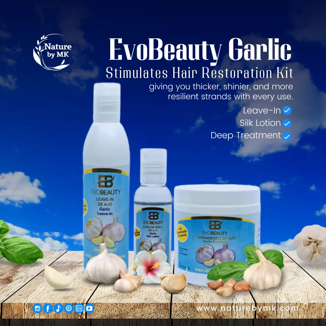 EvoBeauty Garlic Stimulates Hair Restoration Kit NaturebyMK
