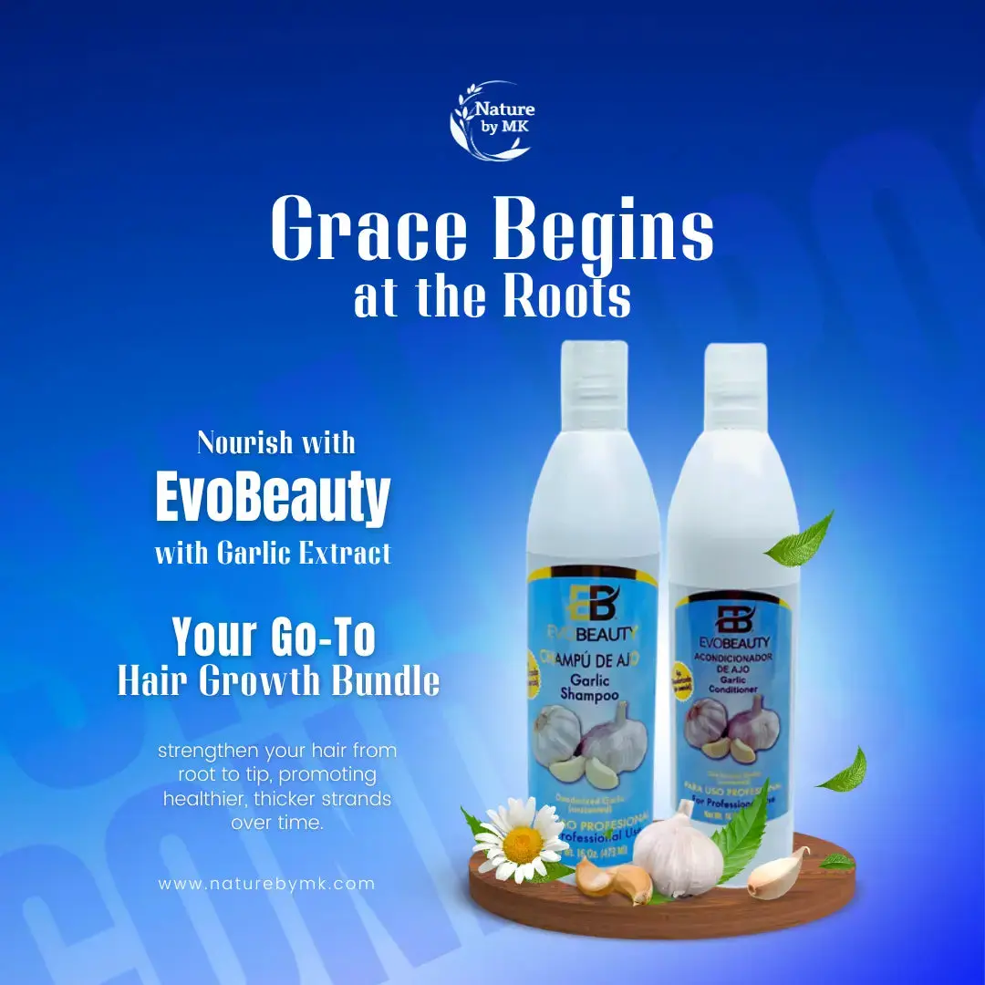 EvoBeauty Your Go To Garlic Hair Growth Bundle NaturebyMK