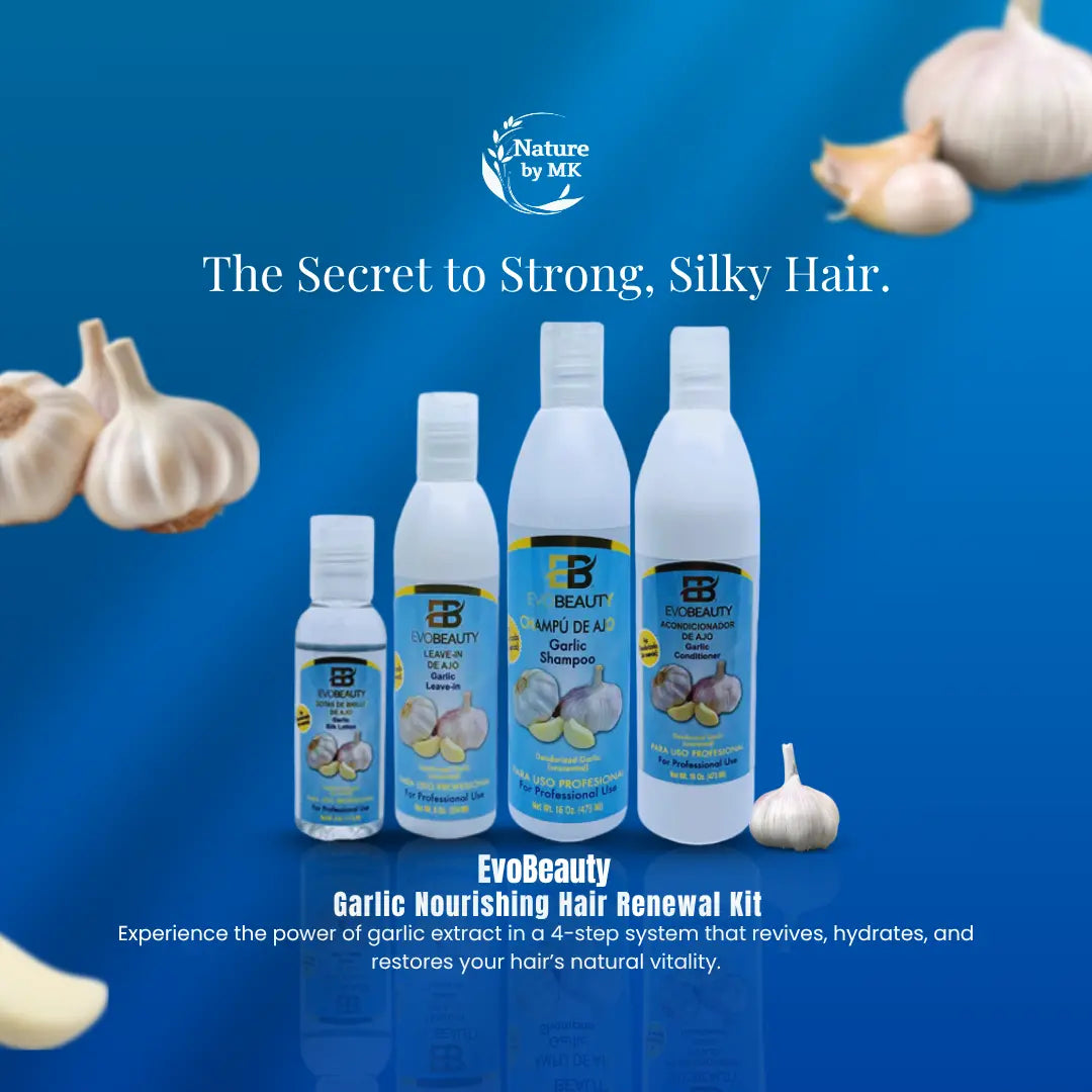 Kit renovador capilar nutritivo con ajo de EvoBeauty